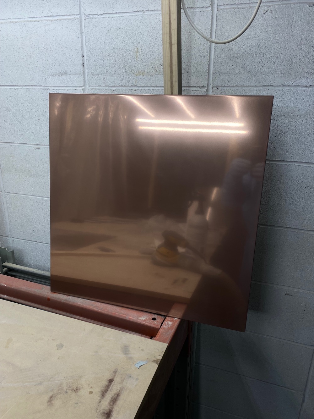 Sample of polished copper