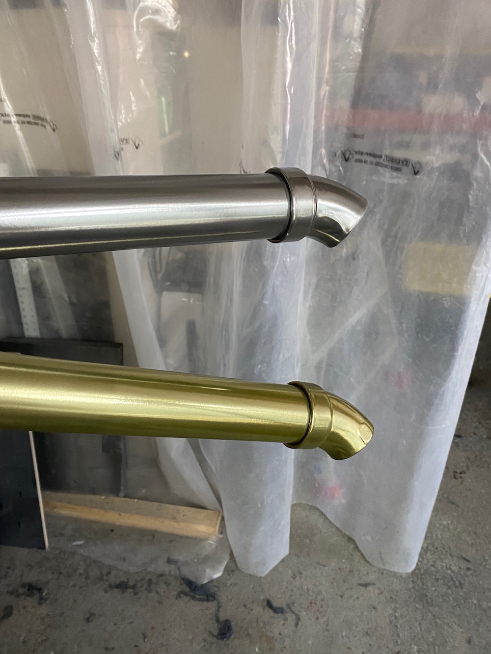 ABS pipe coated with nickel and brass