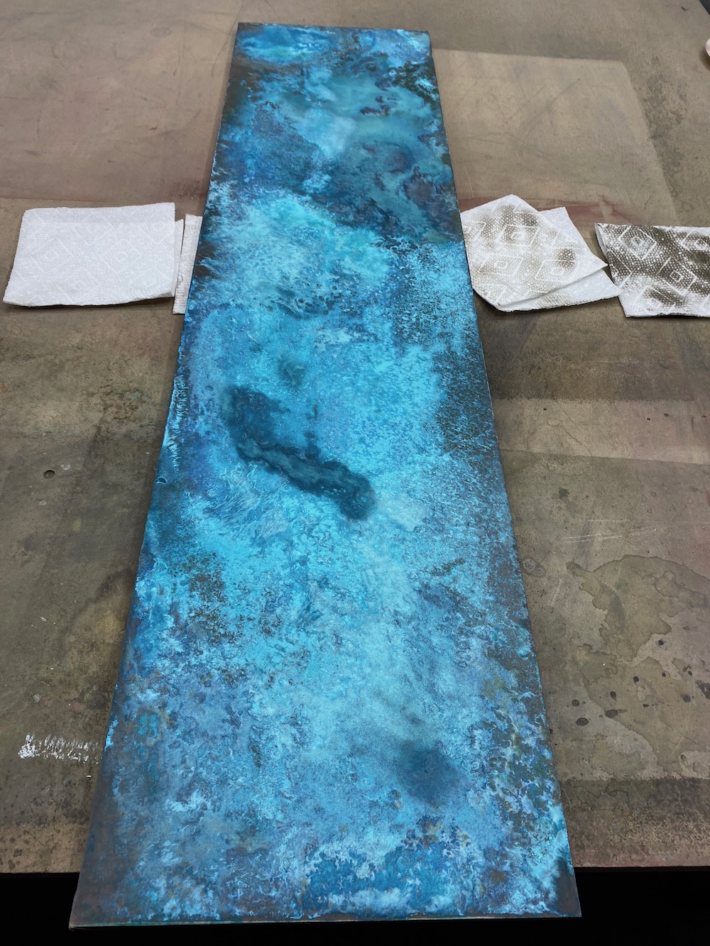 Bright blue copper sample