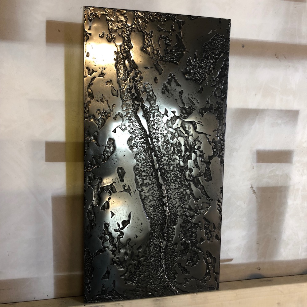 Custom sample with heavy texture and white bronze finish