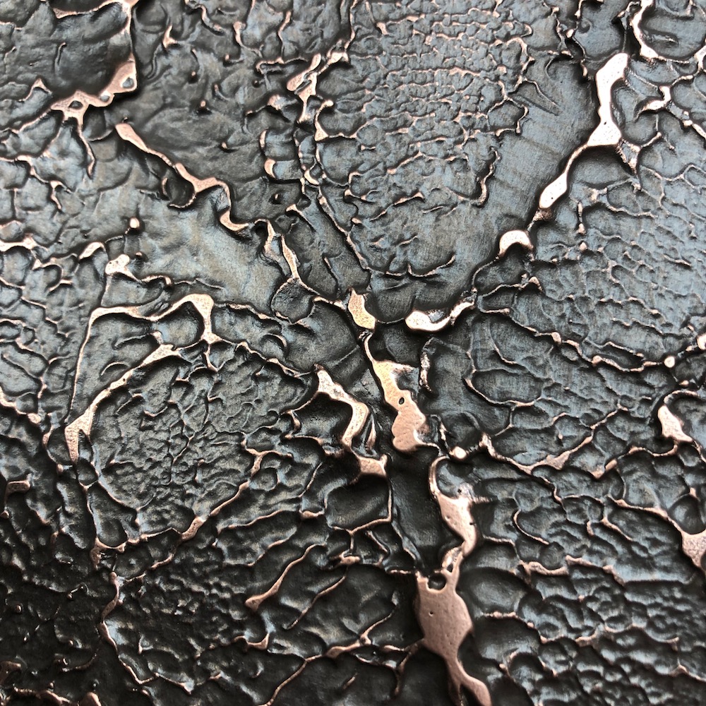 Copper sample with wind blown texture