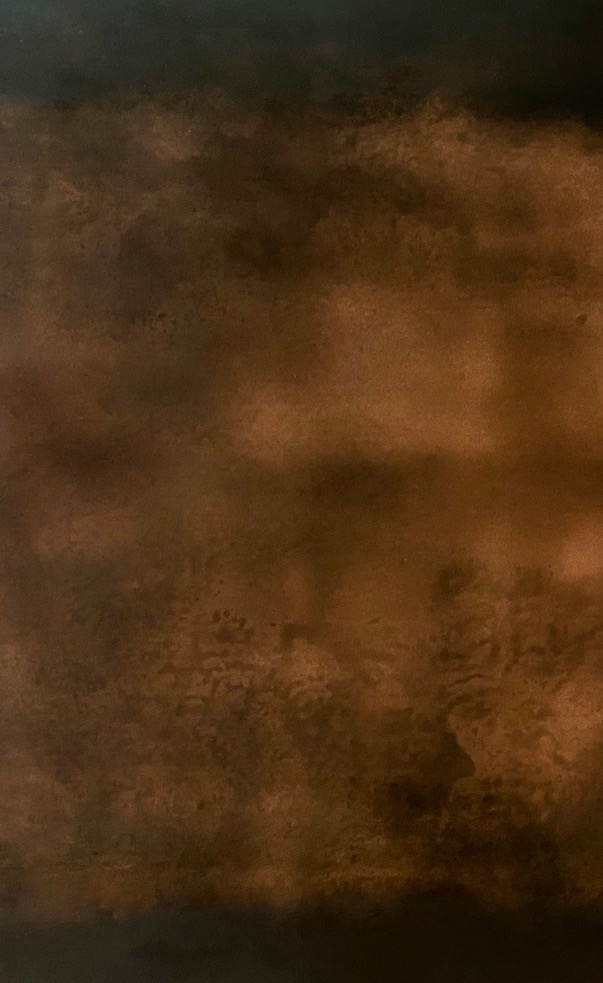 Copper sample with burnt pantina