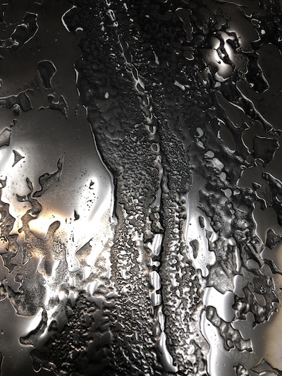 Heavily Textured sample with white bronze metal finish