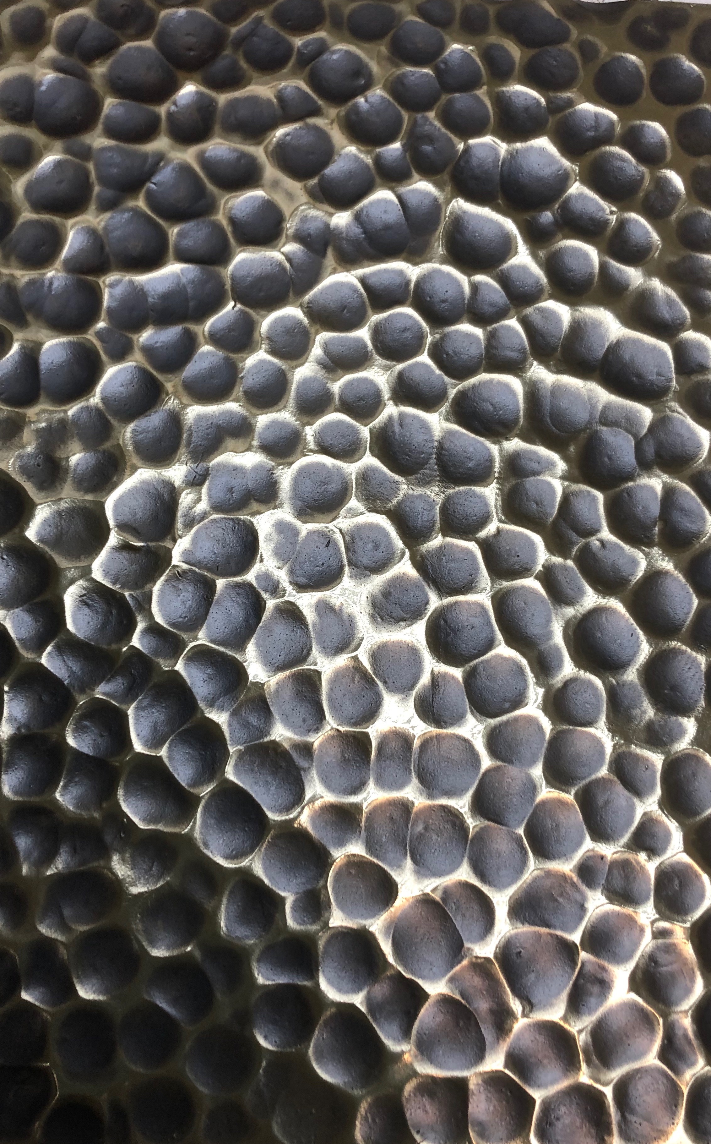 Hammered Brass sample with black finish