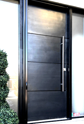 4 Panel Entry Door Black Iron