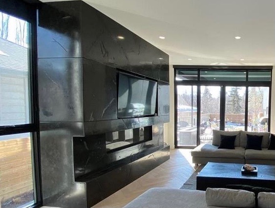 Iron coated fireplace panels